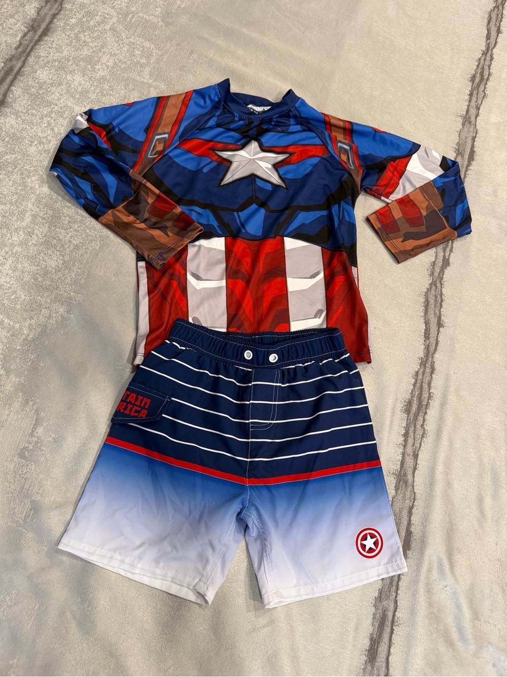 Captain America Kids' Costume Swim Set - Blue/Red